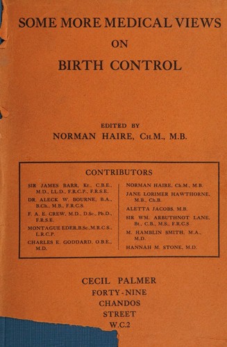 Cover for Some more medical views on birth control