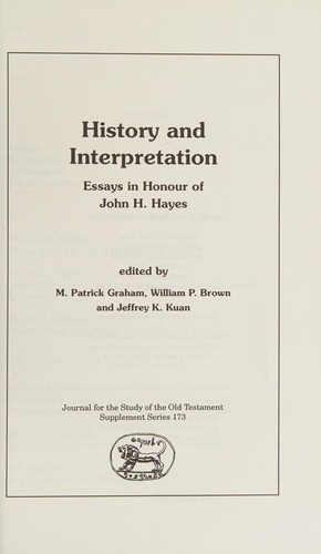 Cover for History and interpretation
