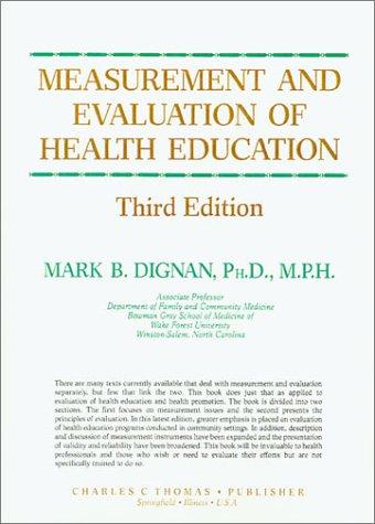 Cover for Measurement and evaluation of health education