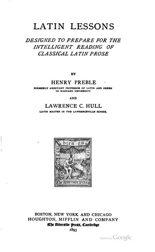 Cover for Latin lessons