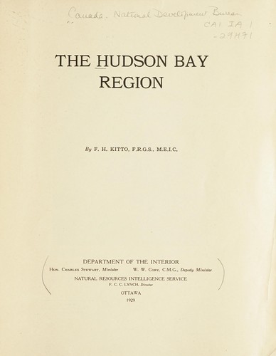 Cover for HUDSON BAY REGION