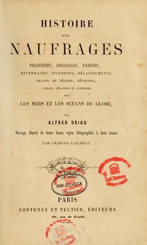 Cover for Histoire des naufrages