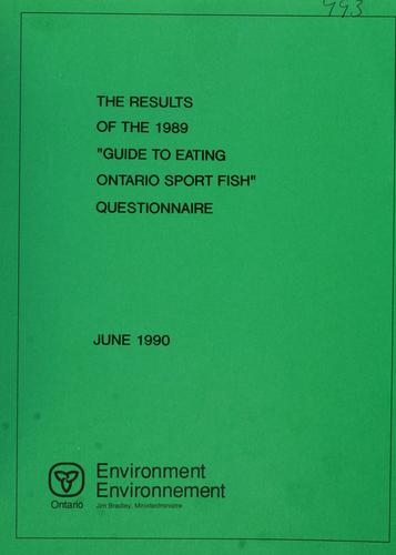 Cover for results of the 1992 "Guide to eating Ontario sport fish"