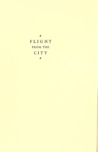 Cover for Flight from the city