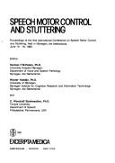 Cover for Speech motor control and stuttering