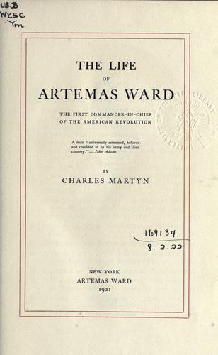 Cover for life of Artemas Ward