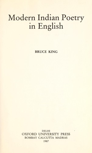 Cover for Modern Indian poetry in English