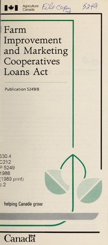 Cover for Farm Improvement and Marketing Cooperatives Loans Act