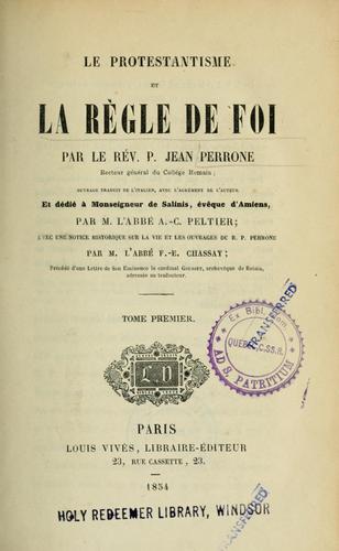 Cover for Le protestantisme et la r`egle de foi