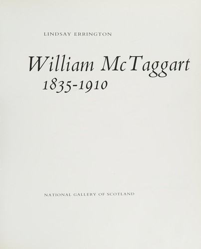 Cover for William McTaggart