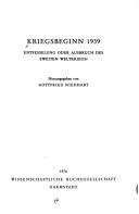 Cover for Kriegsbeginn 1939