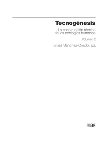 Cover for Tecnogénesis