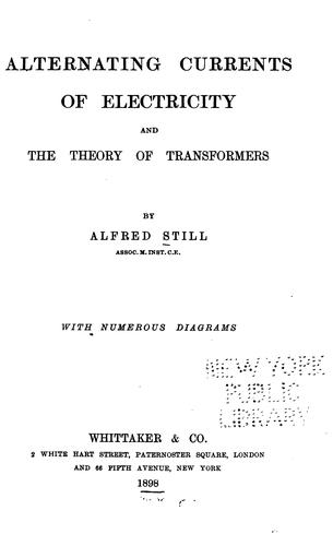 Cover for Alternating currents of electricity and the theory of transformers.