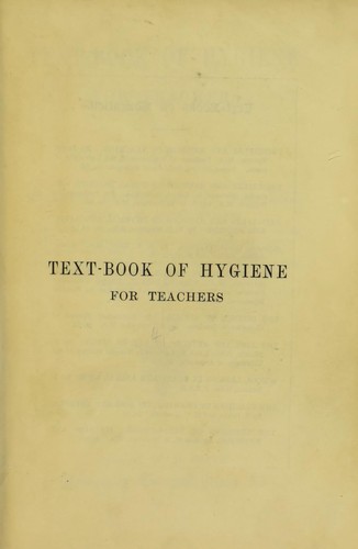 Cover for Text-book of hygiene for teachers