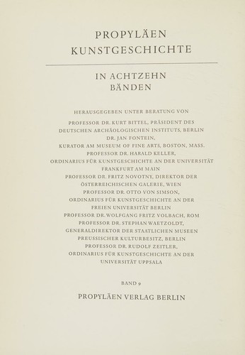 Cover for Die Kunst Des 17. Jahrhunderts, Band 9 of the Propylaen Kunstgesichte