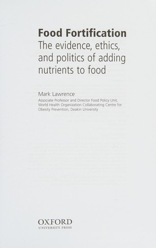Cover for Food Fortification