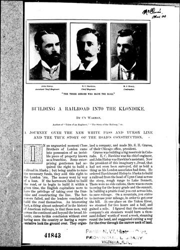 Cover for Building a railroad into the Klondike