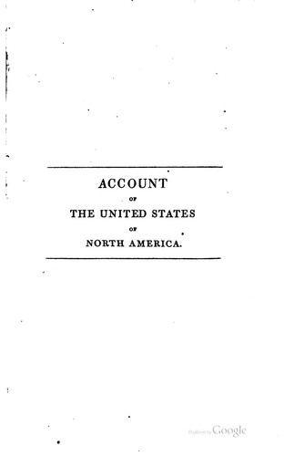 Cover for A Statistical, Political, and Historical Account of the United States of North America