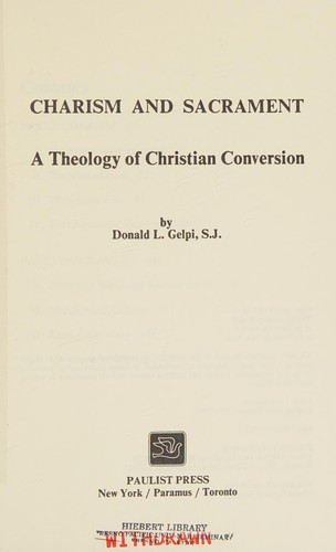 Cover for Charism and sacrament