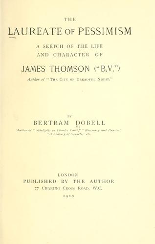 Cover for The laureate of pessimism