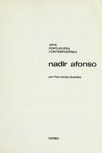Cover for Nadir Afonso