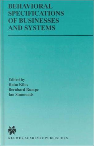 Cover for Behavioral specifications of businesses and systems
