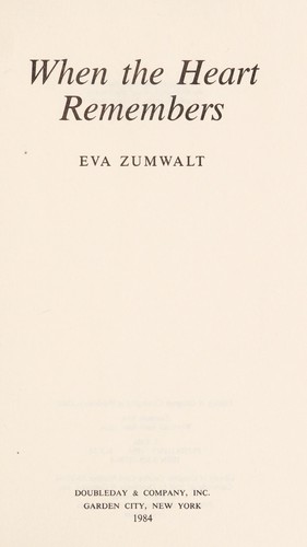 Cover for When the heart remembers