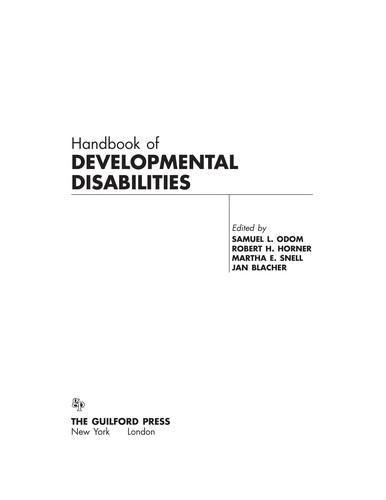 Cover for Handbook of developmental disabilities