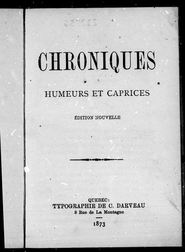 Cover for Chroniques