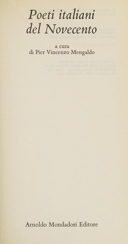 Cover for Poeti italiani del Novecento