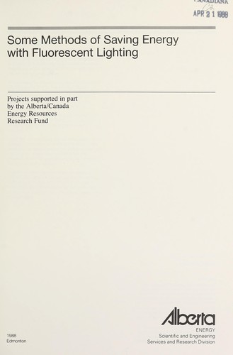 Cover for Some methods of saving energy with fluorescent lighting