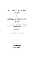 Cover for A catalogue of music by American Moravians, 1742-1842