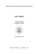 Cover for Earl Warren
