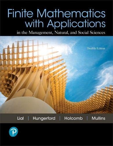 Cover for Finite Mathematics with Applications In the Management, Natural, and Social Sciences