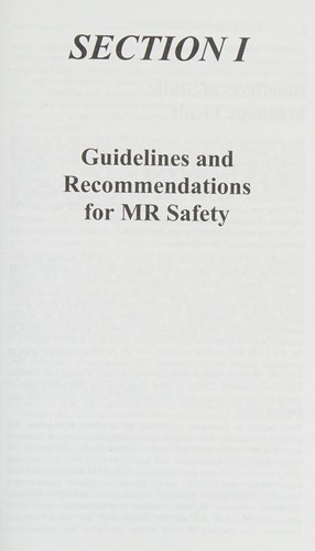 Cover for Reference manual for magnetic resonance safety, implants, and devices
