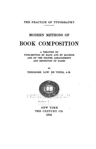 Cover for Modern methods of book composition