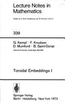Cover for Toroidal embeddings