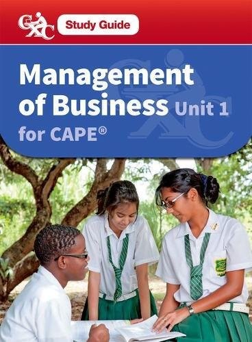 Cover for Management of Business CAPE Unit 1 CXC Study Guide