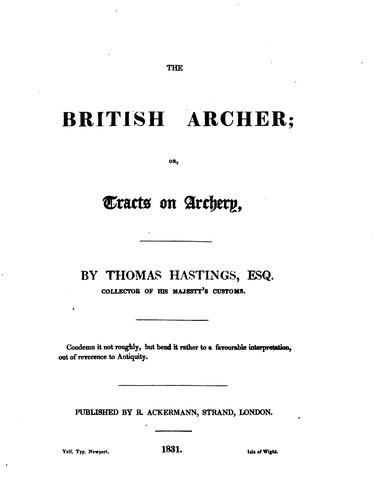 Cover for The British archer; or, Tracts on archery