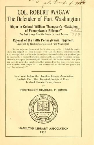 Cover for Col. Robert Magaw, the defender of Fort Washington