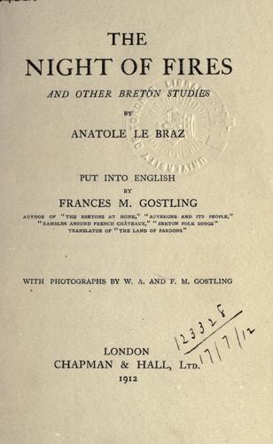 Cover for The night of fires and other Breton studies.