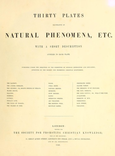 Cover for Thirty plates illustrative of natural phenomena, etc.