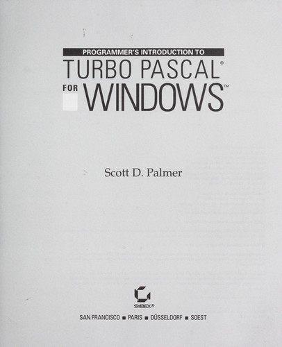 Cover for Programmer's introduction to Turbo Pascal for Windows