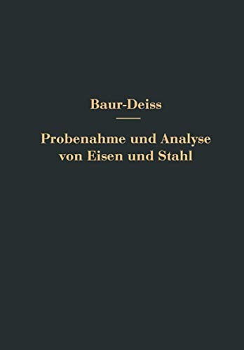 Cover for Probenahme und Analyse von Eisen und Stahl