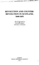 Cover for Revolution and counter-revolution in Scotland, 1644-1651