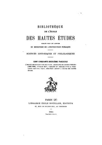 Cover for Bibliothèque de l'École des hautes études: Sciences religieuses