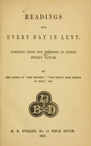 Cover for Readings for every day in Lent