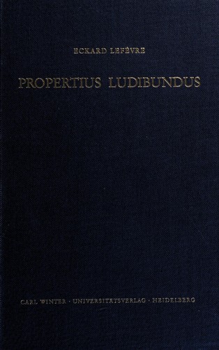 Cover for Propertius ludibundus.