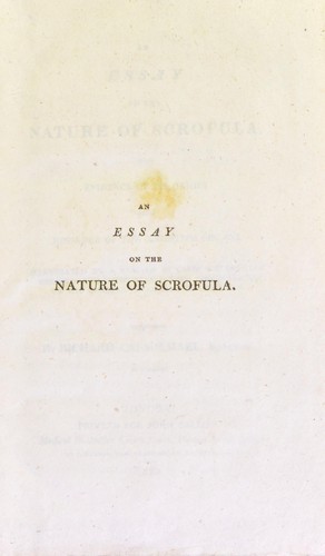 Cover for An essay on the nature of scrofula