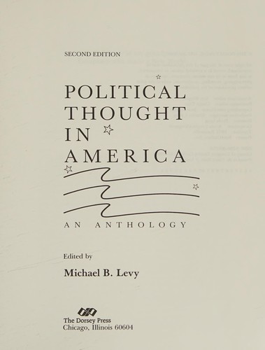 Cover for Political thought in America